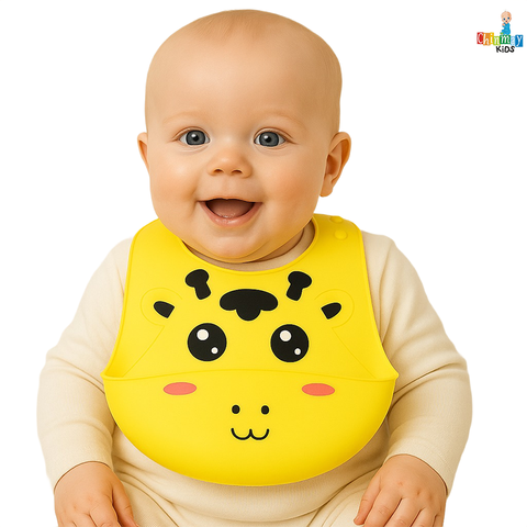 Chinmay Kids Lightweight Waterproof Silicone Baby Bib – Easy-Wipe, Soft & Adjustable Feeding Bib for Infants & Toddlers (Unisex)