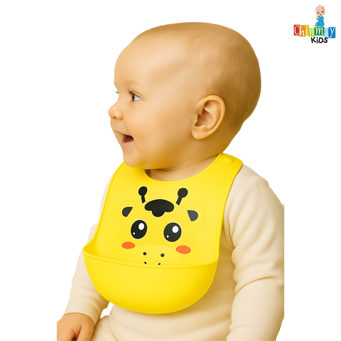 Chinmay Kids Lightweight Waterproof Silicone Baby Bib – Easy-Wipe, Soft & Adjustable Feeding Bib for Infants & Toddlers (Unisex)