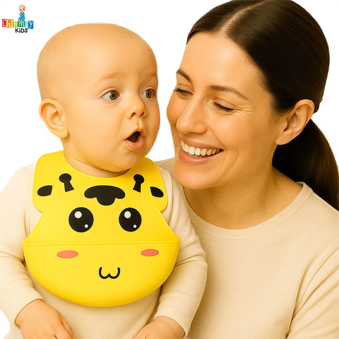 Chinmay Kids Lightweight Waterproof Silicone Baby Bib – Easy-Wipe, Soft & Adjustable Feeding Bib for Infants & Toddlers (Unisex)