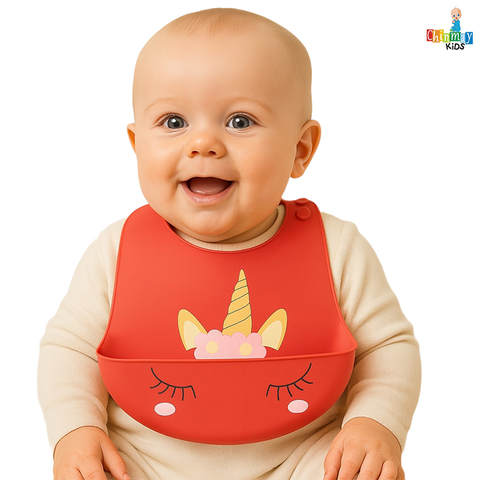 Chinmay Kids Lightweight Waterproof Silicone Baby Bib – Easy-Wipe, Soft & Adjustable Feeding Bib for Infants & Toddlers (Unisex)