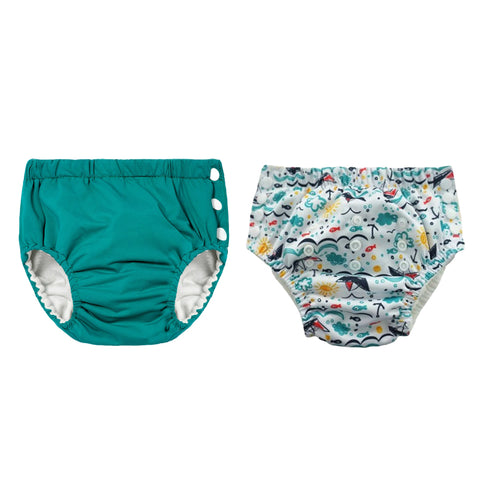 Chinmay Kids Reusable Swim Diaper Pants – Pack of 2 | Soft, Adjustable, Leak-Proof | Unisex Swimming Pool Wear for Infant Boys & Girls