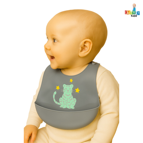 Chinmay Kids Lightweight Waterproof Silicone Baby Bib – Easy-Wipe, Soft & Adjustable Feeding Bib for Infants & Toddlers (Unisex)