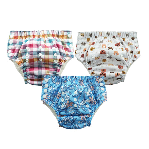 Chinmay Kids Swim Diaper for (6m-3 Year) Boys and Girl, Reusable Adjustable Washable One Size (Pack Of 3)