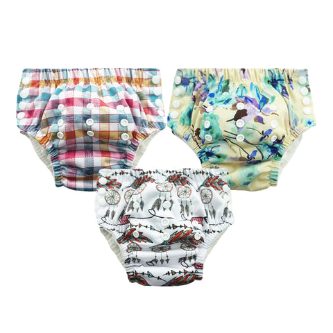 Chinmay Kids Swim Diaper for (6m-3 Year) Boys and Girl, Reusable Adjustable Washable One Size (Pack Of 3)