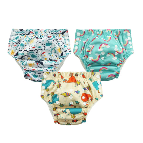 Chinmay Kids Swim Diaper for (6m-3 Year) Boys and Girl, Reusable Adjustable Washable One Size (Pack Of 3)