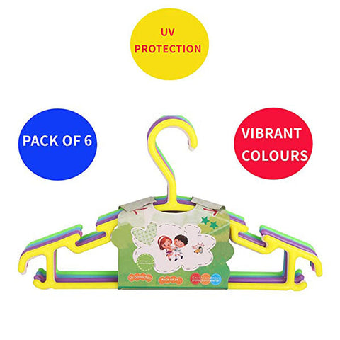 Chinmay Kids Non-Slip Multi Color Tubular Children's Hangers for Kids Baby Infant Toddler with Plastic Hanger Straps (Set of 18)