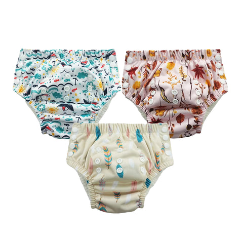 Chinmay Kids Swim Diaper for (6m-3 Year) Boys and Girl, Reusable Adjustable Washable One Size (Pack Of 3)
