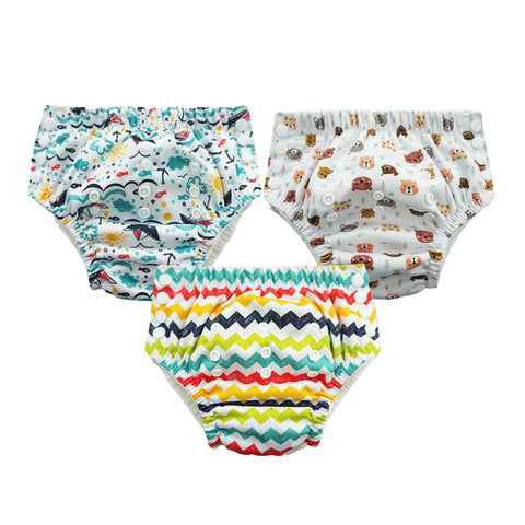 Chinmay Kids Swim Diaper for (6m-3 Year) Boys and Girl, Reusable Adjustable Washable One Size (Pack Of 3)
