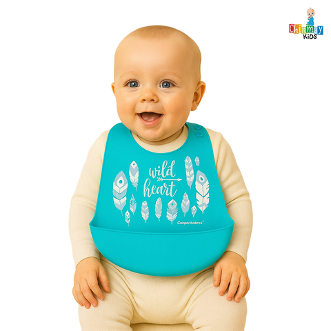 Chinmay Kids Lightweight Waterproof Silicone Baby Bib – Easy-Wipe, Soft & Adjustable Feeding Bib for Infants & Toddlers (Unisex)