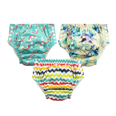 Chinmay Kids Swim Diaper for (6m-3 Year) Boys and Girl, Reusable Adjustable Washable One Size (Pack Of 3)