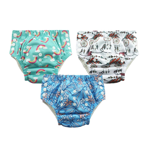 Chinmay Kids Swim Diaper for (6m-3 Year) Boys and Girl, Reusable Adjustable Washable One Size (Pack Of 3)