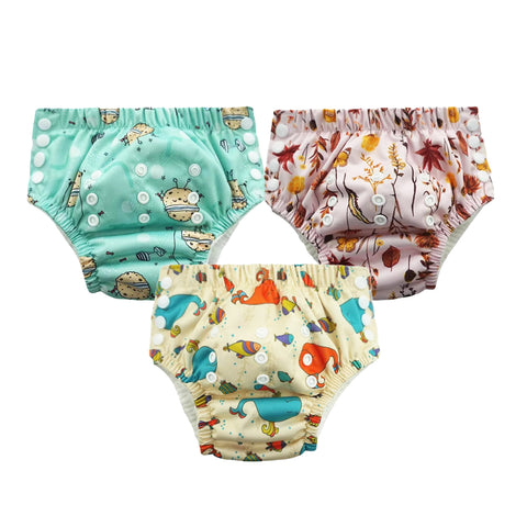 Chinmay Kids Swim Diaper for (6m-3 Year) Boys and Girl, Reusable Adjustable Washable One Size (Pack Of 3)