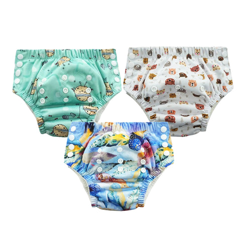 Chinmay Kids Swim Diaper for (6m-3 Year) Boys and Girl, Reusable Adjustable Washable One Size (Pack Of 3)