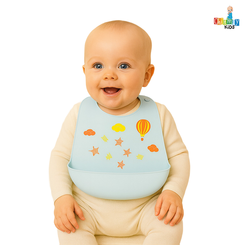 Chinmay Kids Lightweight Waterproof Silicone Baby Bib – Easy-Wipe, Soft & Adjustable Feeding Bib for Infants & Toddlers (Unisex)