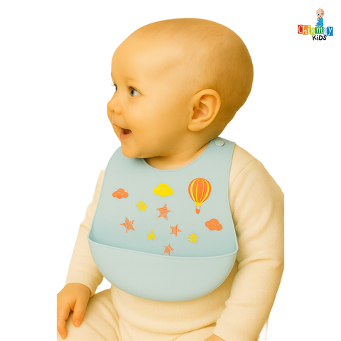 Chinmay Kids Lightweight Waterproof Silicone Baby Bib – Easy-Wipe, Soft & Adjustable Feeding Bib for Infants & Toddlers (Unisex)