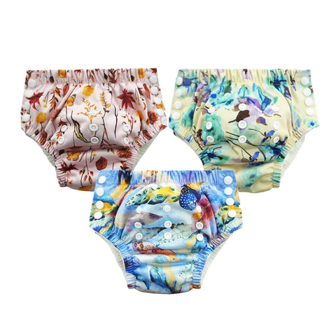 Chinmay Kids Swim Diaper for (6m-3 Year) Boys and Girl, Reusable Adjustable Washable One Size (Pack Of 3)