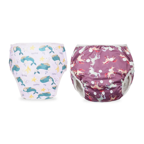 Chinmay Kids Swim Diaper for (6m-3 Year) Boys and Girl, Reusable Adjustable Washable One Size (Pack Of 2)