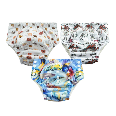 Chinmay Kids Swim Diaper for (6m-3 Year) Boys and Girl, Reusable Adjustable Washable One Size (Pack Of 3)