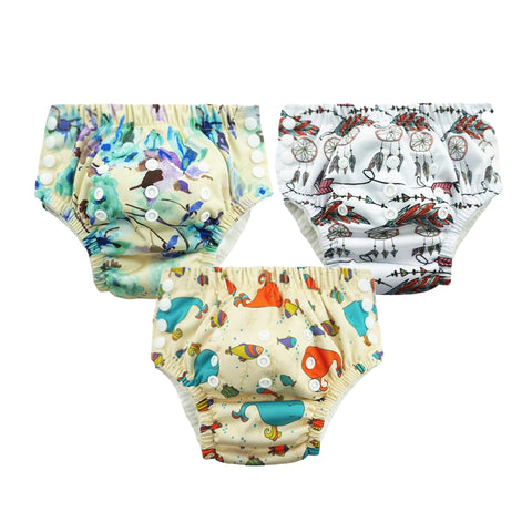 Chinmay Kids Swim Diaper for (6m-3 Year) Boys and Girl, Reusable Adjustable Washable One Size (Pack Of 3)
