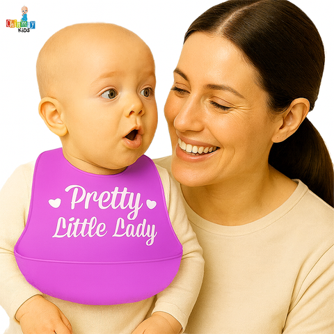 Chinmay Kids Lightweight Waterproof Silicone Baby Bib – Easy-Wipe, Soft & Adjustable Feeding Bib for Infants & Toddlers (Unisex)