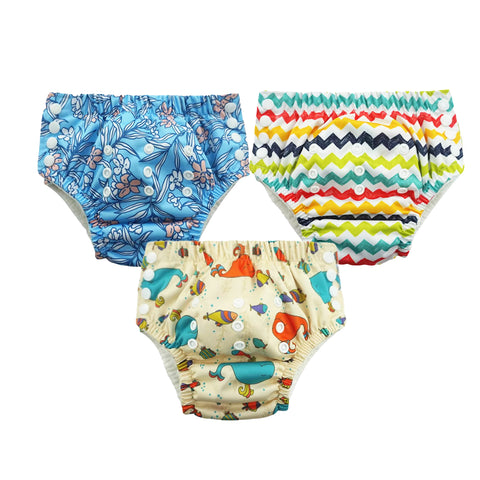 Chinmay Kids Swim Diaper for (6m-3 Year) Boys and Girl, Reusable Adjustable Washable One Size (Pack Of 3)