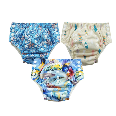 Chinmay Kids Swim Diaper for (6m-3 Year) Boys and Girl, Reusable Adjustable Washable One Size (Pack Of 3)