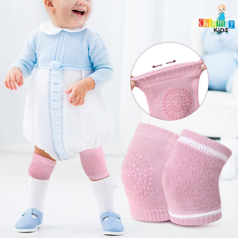 Chinmay Kids Knee Pads for Kids, Anti-Slip Padded Stretchable Elastic Cotton Soft Comfortable Light Gray Baby Knee Pads  (Soft Mesh Breathable, Elbow Cushion Pad)