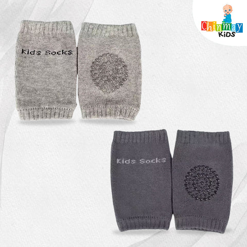 Chinmay Kids Knee Pads for Kids, Anti-Slip Padded Stretchable Elastic Cotton Soft Comfortable Light Gray Baby Knee Pads  (Soft Mesh Breathable, Elbow Cushion Pad)