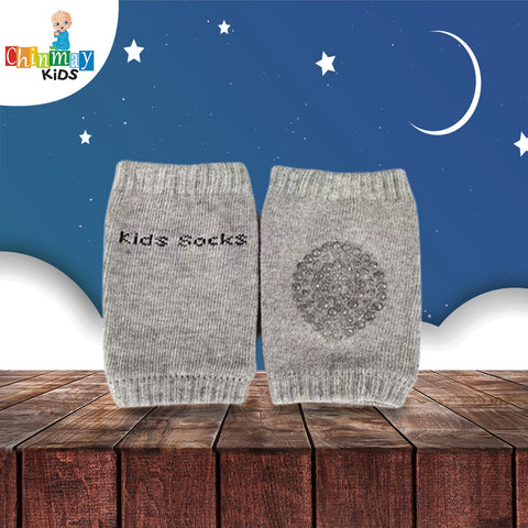 Chinmay Kids Knee Pads for Kids, Anti-Slip Padded Stretchable Elastic Cotton Soft Comfortable Light Gray Baby Knee Pads  (Soft Mesh Breathable, Elbow Cushion Pad)