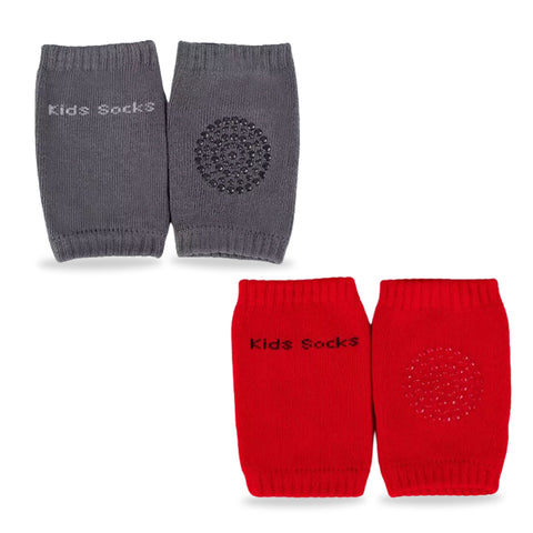 Chinmay Kids Knee Pads for Kids, Anti-Slip Padded Stretchable Elastic Cotton Soft Comfortable Light Gray Baby Knee Pads  (Soft Mesh Breathable, Elbow Cushion Pad)
