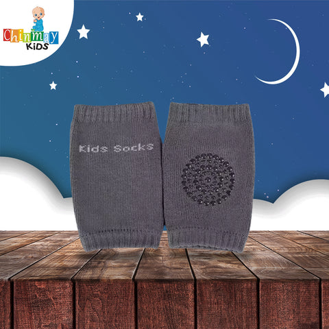 Chinmay Kids Knee Pads for Kids, Anti-Slip Padded Stretchable Elastic Cotton Soft Comfortable Light Gray Baby Knee Pads  (Soft Mesh Breathable, Elbow Cushion Pad)