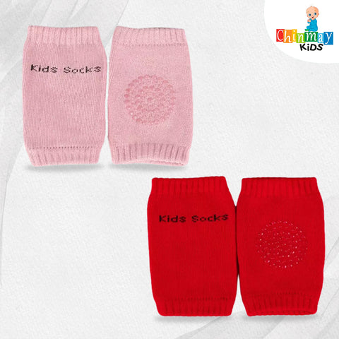 Chinmay Kids Knee Pads for Kids, Anti-Slip Padded Stretchable Elastic Cotton Soft Comfortable Light Gray Baby Knee Pads  (Soft Mesh Breathable, Elbow Cushion Pad)