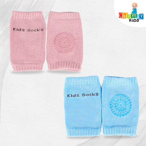 Chinmay Kids Knee Pads for Kids, Anti-Slip Padded Stretchable Elastic Cotton Soft Comfortable Light Gray Baby Knee Pads  (Soft Mesh Breathable, Elbow Cushion Pad)