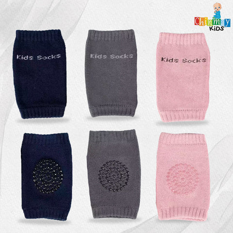 Chinmay Kids Knee Pads for Crawling – Anti-Slip Padded, Stretchable Elastic Cotton Safety Protectors for Knees and Elbows | Pack of 3