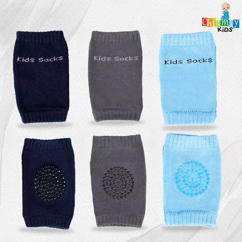 Chinmay Kids Knee Pads for Crawling – Anti-Slip Padded, Stretchable Elastic Cotton Safety Protectors for Knees and Elbows | Pack of 3