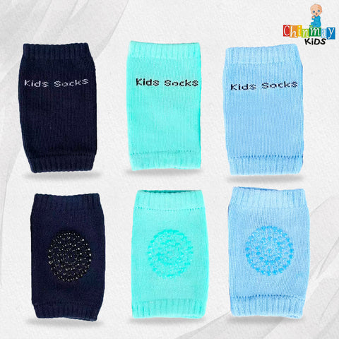 Chinmay Kids Knee Pads for Crawling – Anti-Slip Padded, Stretchable Elastic Cotton Safety Protectors for Knees and Elbows | Pack of 3