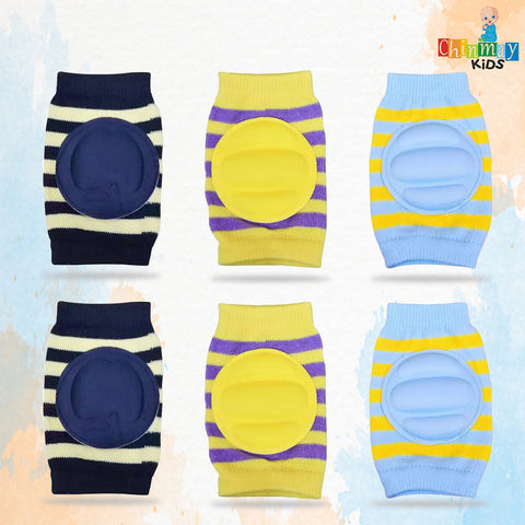 Chinmay Kids Knee Pads for Crawling – Anti-Slip, Padded, and Made from Stretchable Elastic Cotton for Knee and Elbow Protection | Pack Of 3