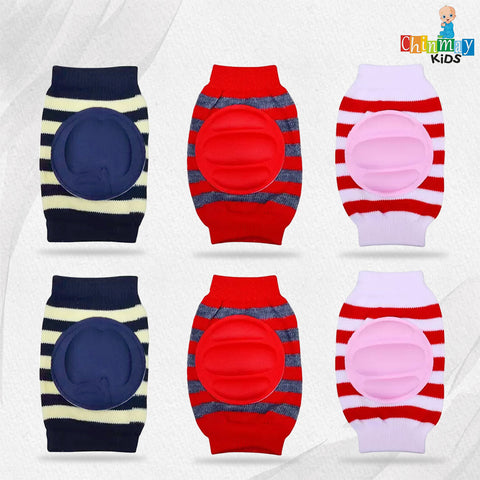 Chinmay Kids Knee Pads for Crawling – Anti-Slip, Padded, and Made from Stretchable Elastic Cotton for Knee and Elbow Protection | Pack Of 3