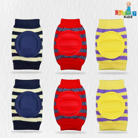 Chinmay Kids Knee Pads for Crawling – Anti-Slip, Padded, and Made from Stretchable Elastic Cotton for Knee and Elbow Protection | Pack Of 3