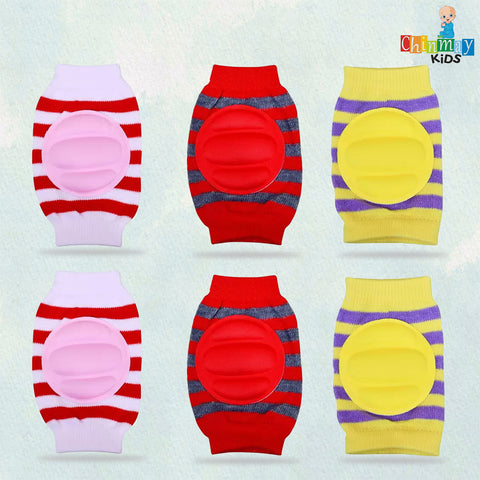 Chinmay Kids Knee Pads for Crawling – Anti-Slip, Padded, and Made from Stretchable Elastic Cotton for Knee and Elbow Protection | Pack Of 3