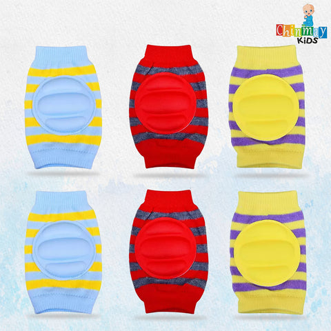 Chinmay Kids Knee Pads for Crawling – Anti-Slip, Padded, and Made from Stretchable Elastic Cotton for Knee and Elbow Protection | Pack Of 3