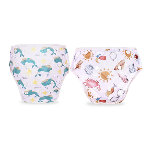 Chinmay Kids Swim Diaper for (6m-3 Year) Boys and Girl, Reusable Adjustable Washable One Size (Pack Of 2)