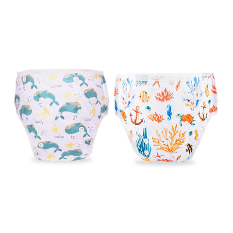 Chinmay Kids Swim Diaper for (6m-3 Year) Boys and Girl, Reusable Adjustable Washable One Size (Pack Of 2)