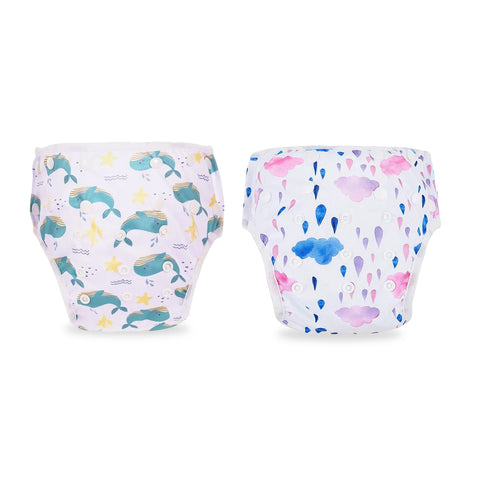Chinmay Kids Swim Diaper for (6m-3 Year) Boys and Girl, Reusable Adjustable Washable One Size (Pack Of 2)