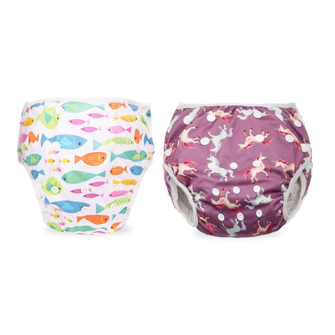 Chinmay Kids Swim Diaper for (6m-3 Year) Boys and Girl, Reusable Adjustable Washable One Size (Pack Of 2)