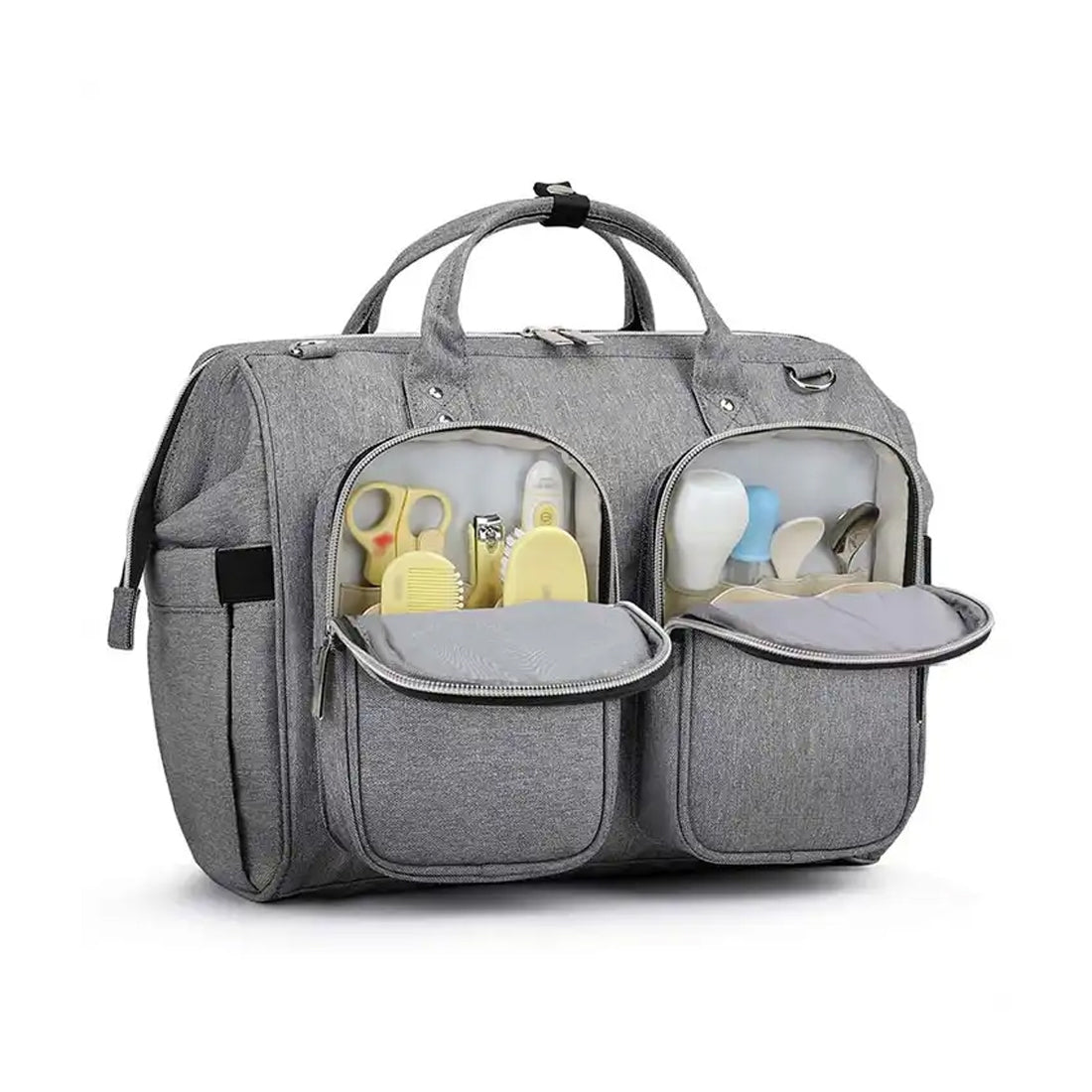 Chinmay Kids Waterproof Travel Large Nylon Designer Shoulder Nappy Mommy Bag Diaper Bag (Grey)