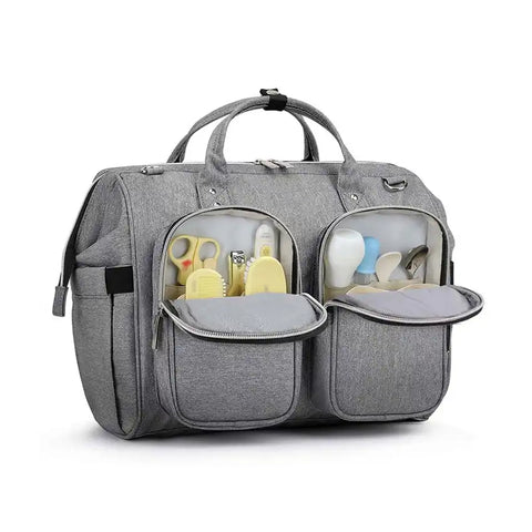 Chinmay Kids Waterproof Travel Large Nylon Designer Shoulder Nappy Mommy Bag Diaper Bag (Grey)