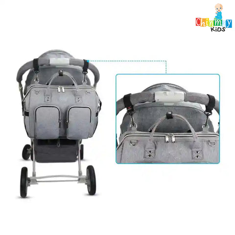 Chinmay Kids Waterproof Travel Large Nylon Designer Shoulder Nappy Mommy Bag Diaper Bag (Grey)