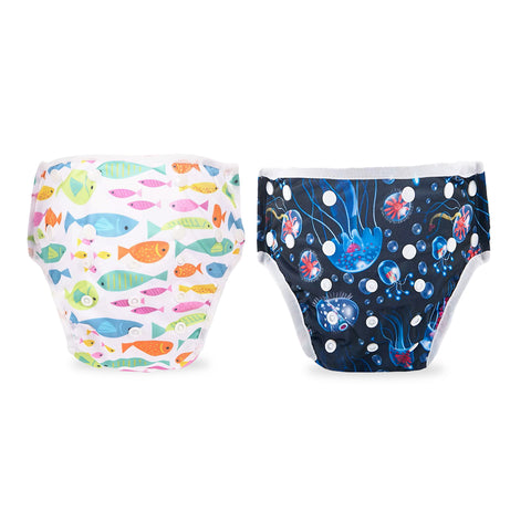 Chinmay Kids Swim Diaper for (6m-3 Year) Boys and Girl, Reusable Adjustable Washable One Size (Pack Of 2)