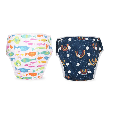 Chinmay Kids Swim Diaper for (6m-3 Year) Boys and Girl, Reusable Adjustable Washable One Size (Pack Of 2)